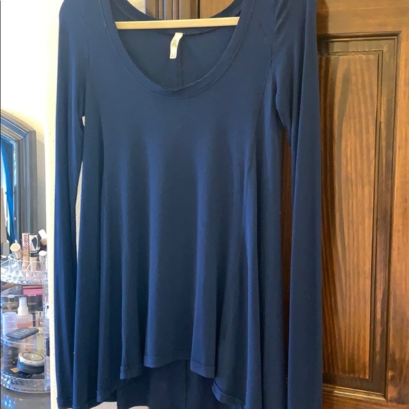 Free People Navy Ribbed Swing Shirt - Picture 4 of 6